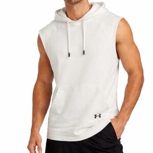 Under Armour Sleeveless Hoodie XL White Athletic Gym Pullover